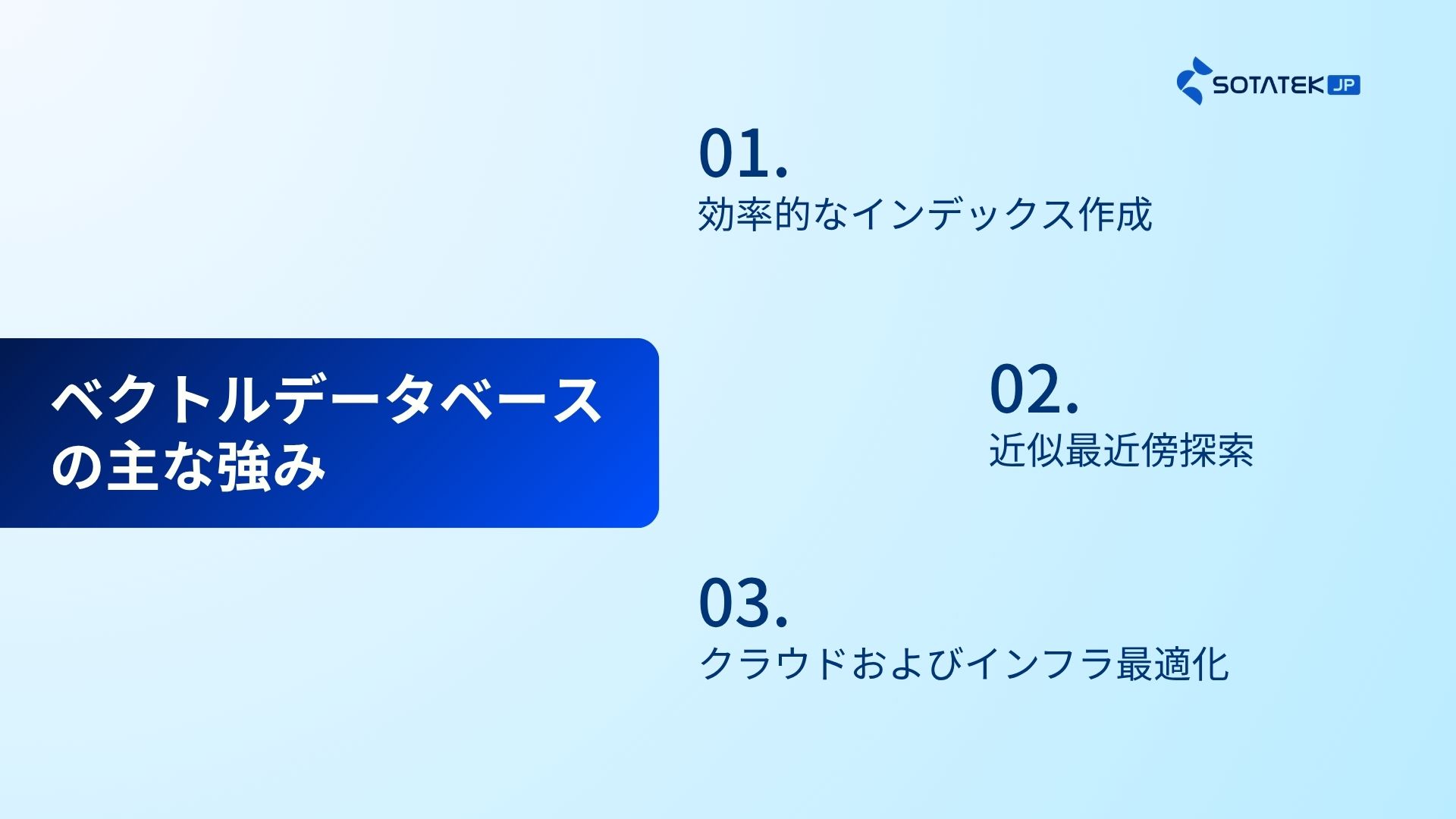 ベクトルデータベースの主な強み